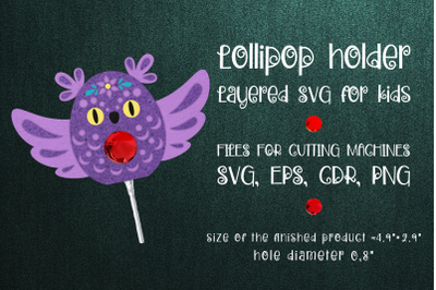 Owl  Lollipop Holder template SVG