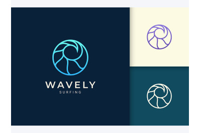 Circle Ocean Wave Logo Template