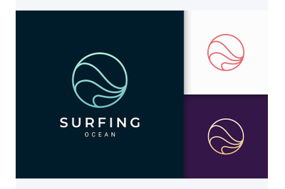 Water Wave Logo Template in Circle