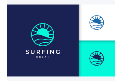 Ocean and Sun Logo Template