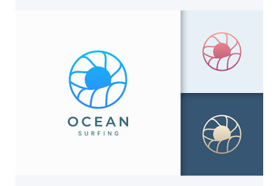 Circle Sea Wave Logo Template