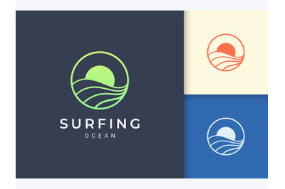 Sun and Ocean Logo Template