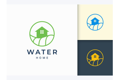 Beach Apartment Logo With Ocean Wave