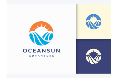 Abstract Circle Sun Ocean Logo Template