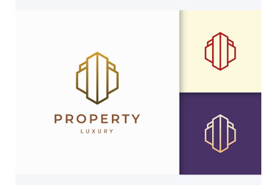 Property or Hotel Logo in Line Shape