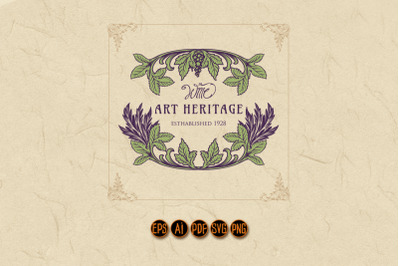 Wine Heritage Shield Vintage logo