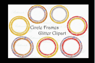 Circle Frames, Glitter Frames PNG, Sublimation Clipart, Round Digital