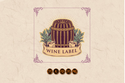 Winery Label Classic Logo Illustrations