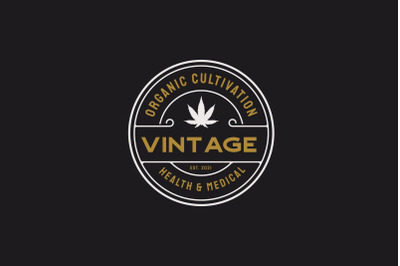 Vintage Retro Badge Emblem Cannabis Logo Design