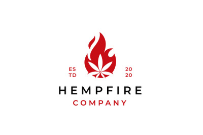 Cannabis fire flame logo design inspiration