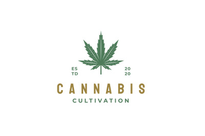 Vintage Cannabis leaf logo design