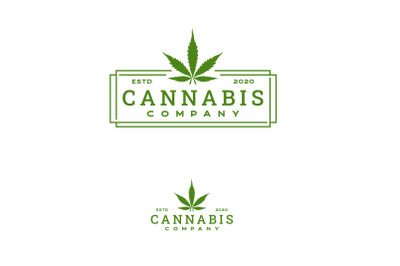 Vintage Retro Badge Emblem Cannabis Logo design