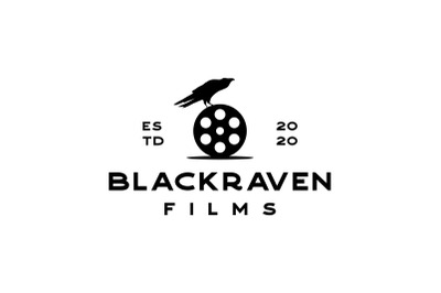 Vintage Roll Film with Raven Bird Logo Design