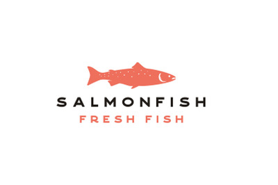 Vintage Salmon Fish Seafood Logo Design Vector