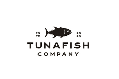 Vintage Tuna silhouette Logo Design Vector
