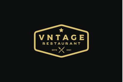 Vintage Retro Restaurant Bar Bistro Logo Design vector