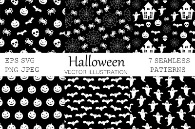 Halloween pattern. Halloween SVG. Spider pattern Bat pattern