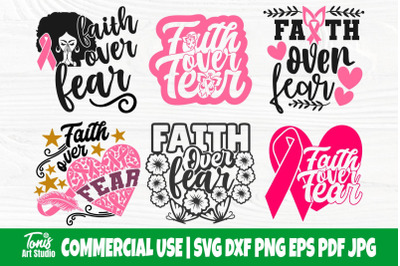 Faith Over Fear SVG Bundle, Breast Cancer Shirt