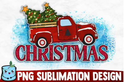 Christmas Old Truck Sublimation Design