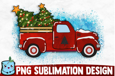 Christmas Old Truck Sublimation Design