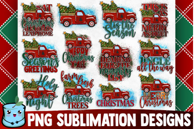 Christmas Old Truck Sublimation Bundle