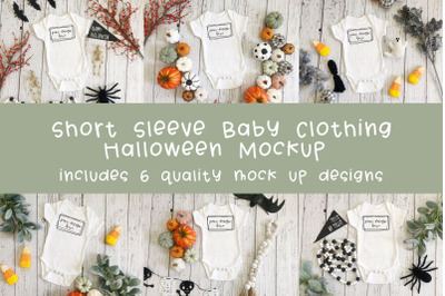 Baby Short Sleeve Onesie Mockup Bundle | Flat Lay Mockup | Stock Image