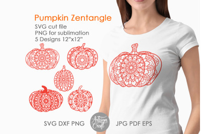 Pumpkin Zentangle SVG and PNG for sublimation