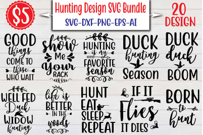 Hunting Design SVG Bundle cut file