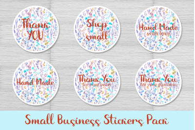 6 Small Business Stickers Pack. Png and jpg files