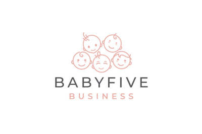 Cute Happy Baby Toddler Babies Logo Design