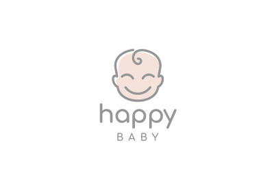 Cute Happy Baby Toddler Babies Logo Design