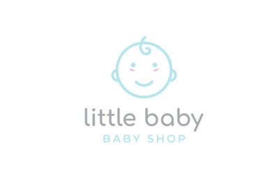 Cute Happy Baby Toddler Babies Logo Design