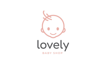 Cute Happy Baby Toddler Babies Logo Design