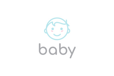 Cute Happy Baby Toddler Babies Logo Design