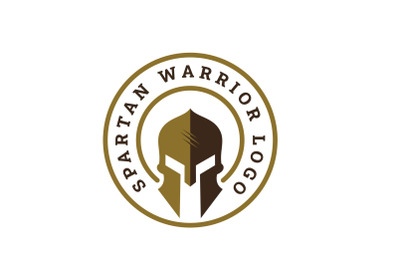 Spartan Sparta Emblem Badge Stamp Warrior Helmet Logo Design