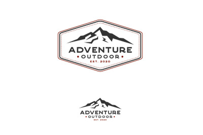 Vintage Retro Mountain Logo Design