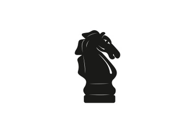 Black Chess Knight Horse Silhouette Logo Design