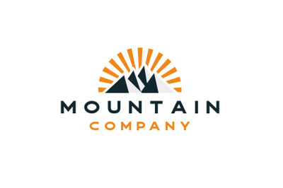 Mountain and Sun Adventure Logo Design