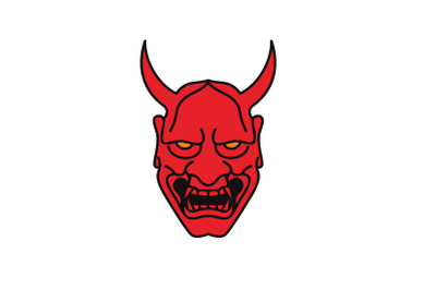 Japanese Demon Oni Mask Logo Design