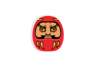 Japanese Daruma Logo Design Vector illustration