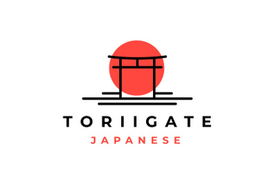 Torii House / Torii Gate Vintage Hipster Logo Design&nbsp;