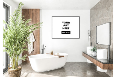 Interior scene artwork background frame mockup