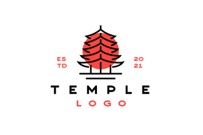 Temple Logo Design Illustration Template