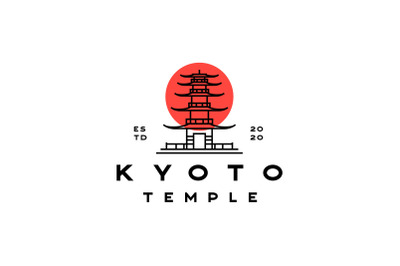 Temple Logo Design Illustration Template