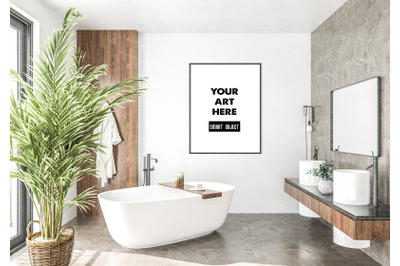 Interior scene artwork background frame mockup