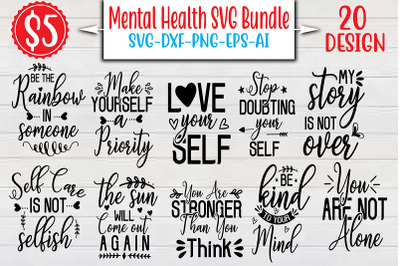 Mental Health SVG Bundle cut file