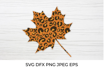 Leopard maple leaf. Fall leaf. Autumn decorations