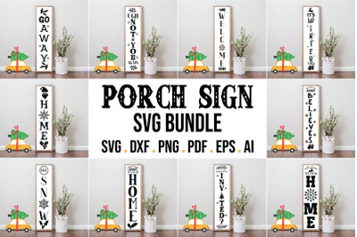Christmas Porch Svg Bundle, Porch Sign Svg Bundle vol - 2