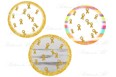 Circle Frame Png,Childhood Cancer Clipart,Gold Ribbon PN,Childhood PNG