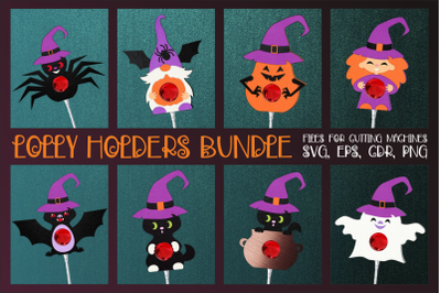 Halloween Lolly Holders Templates Bundle SVG